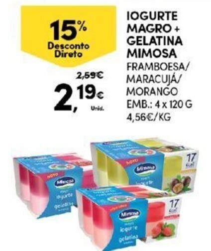 Promoção Iogurte Magro Gelatina Mimosa 4x120g em Continente