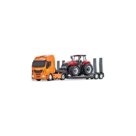 Carreta Miniatura Iveco Hi Way Plataforma Trator Magnum Case