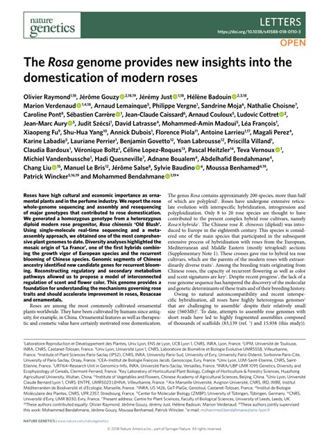 Pdf The Rosa Genome Provides New Insights Into The Domestication Of