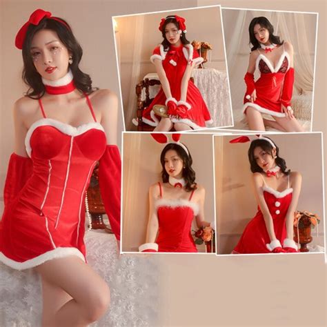 Women Sexy Christmas Red Lingerie Fancy Dress Cosplay Santa Babydoll Nightwear EBay