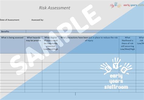 Eyfs Risk Benefit Assessment Early Years Staffroom