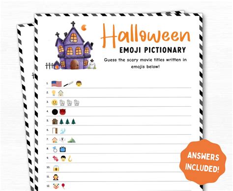 Halloween Horror Movie Emoji Quiz, Halloween Activity, Printables Emoji Pictionary Game ...