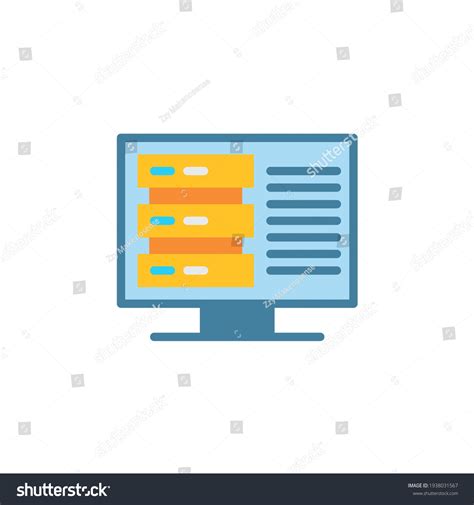server manager icon flat style flat stock vector royalty