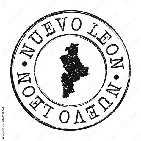 Nuevo Leon Mexico Map Postmark A Silhouette Postal Passport Stamp