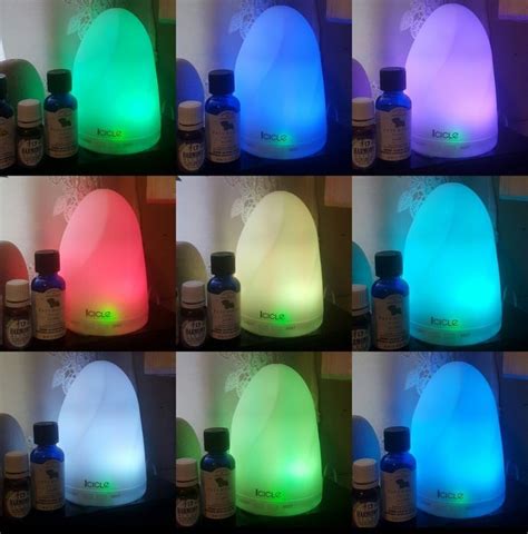 Icicle 100ml Aroma Essential Oil Diffuser Ultrasonic Cool Mist Humidifier With 7 Color Led