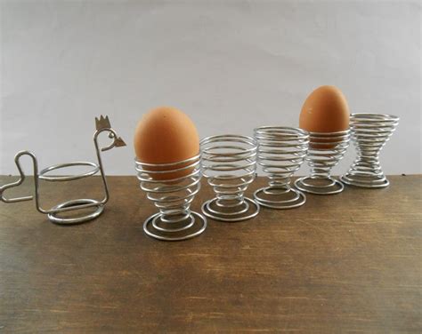 Vintage Metal Egg Cups Set Of 6 Wire Egg Holders Breakfast Serving Easter Table Etsy