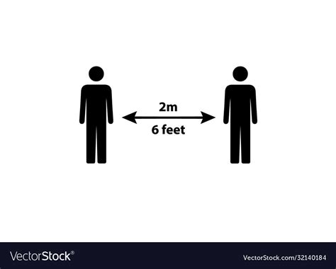 Social Distancing Icon Royalty Free Vector Image