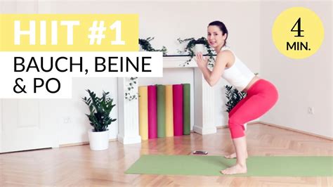 4 Min Tabata Hiit Workout Für Bauch Beine And Po 1 Youtube