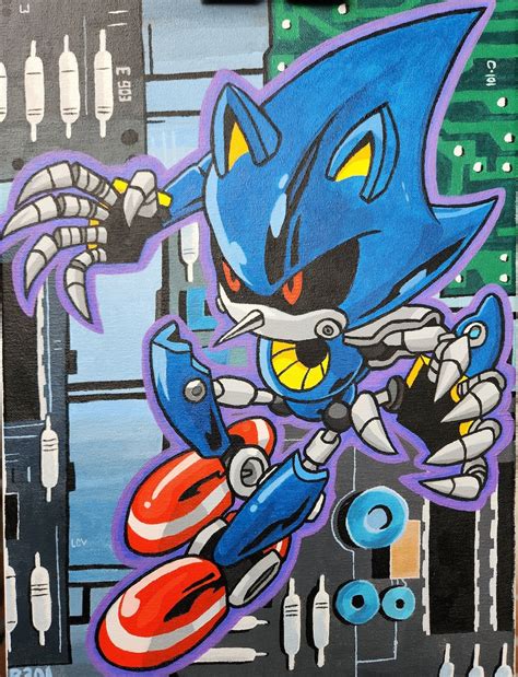 Hyper Metal Sonic Acrylic Painting - Etsy