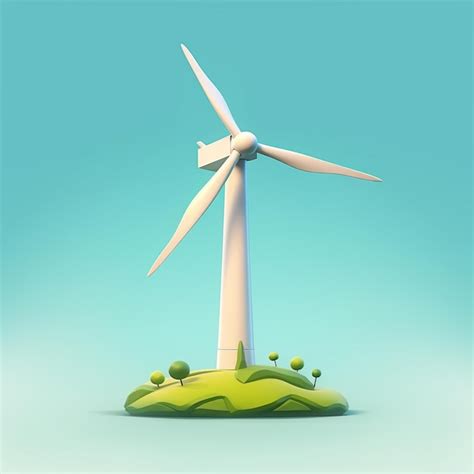 Premium Ai Image Cartoon Wind Turbine D