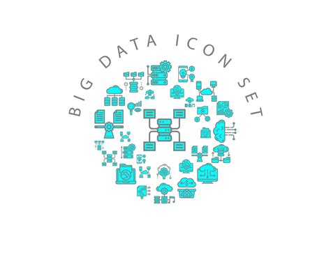 Big data icon set design on white background 10741427 Vector Art at ...