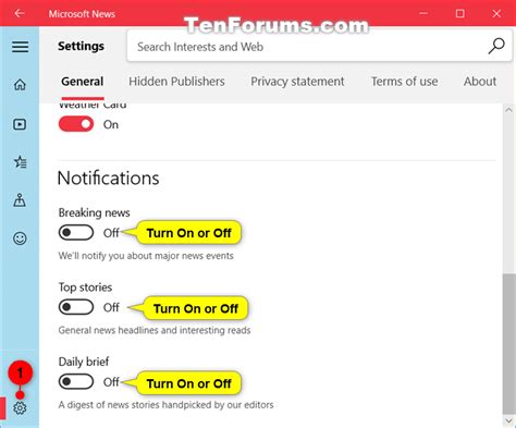 Turn On Or Off Notifications For Microsoft News App In Windows 10 Tutorials