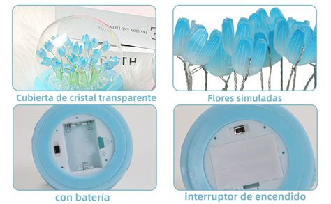 Lampara De Tulipanes L Mpara De Mesilla De Noche De Flores Simuladas