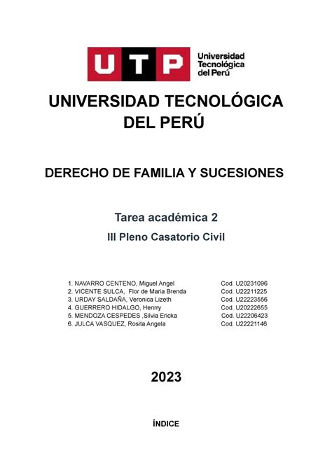 Pleno Casa Torio Trabajo Grupal Derecho De Familia Y Sucesiones