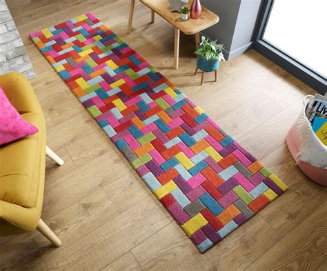 Illusion Flynn Wool Multi Coloured Runner Oak Interior Doors