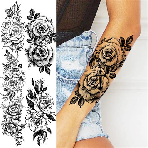 Forearm Rose Vine Tattoo