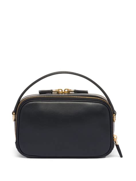 Prada Triangle Logo Mini Shoulder Bag Black Farfetch Uk