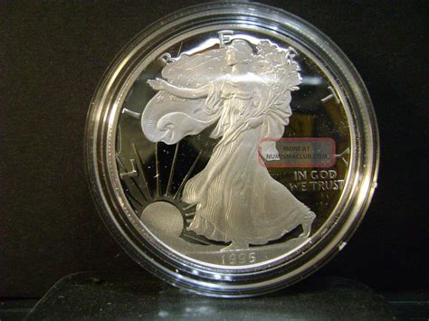 1995 Walking Liberty Silver Eagle Dollar Coin Un - Circulated In Case