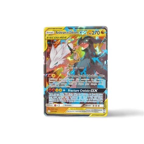 Carte Pok Mon Reshiram Et Zekrom Gx Pv Sl Eclipse