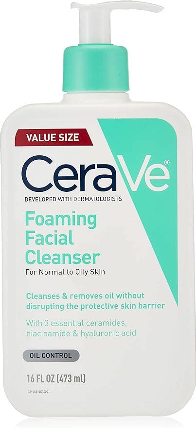 CeraVe Foaming Cleanser 16 Oz For Daily Face Washing Normal To Oily