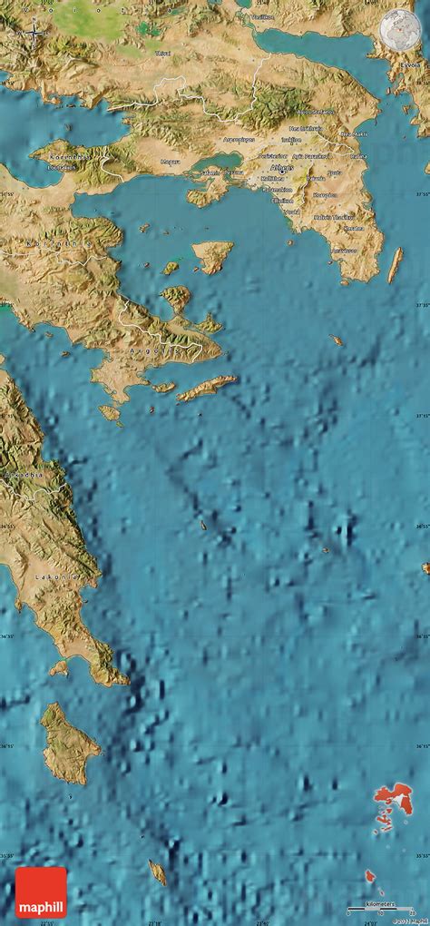 Satellite Map of Attiki