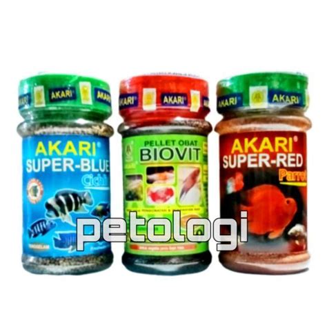 Jual Akari Super Red Blood Red Parrot Super Blue Cichlid Biovit 140gr