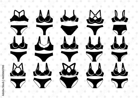 Bra And Panty Svg Lingerie Silhouette Women Underwear Svg Bikini Svg