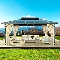 Amazon MELLCOM 10 X13 Hardtop Gazebo With Polycarbonate Double