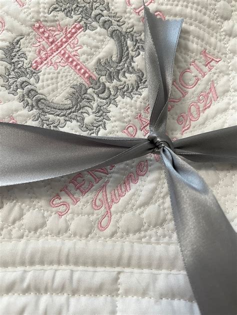 Personalized Baptism Blanket Unisex Gold And Silver Etsy