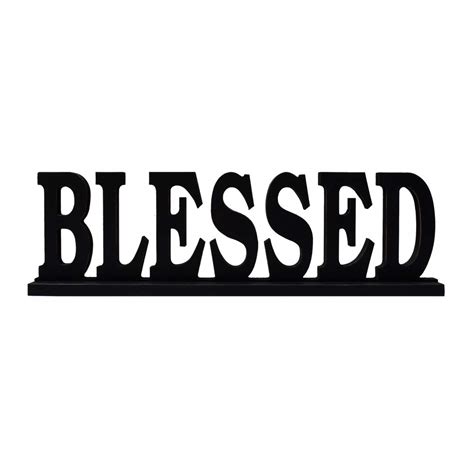 Morning View Wooden Blessed Sign Decor Black Free Standing Wooden