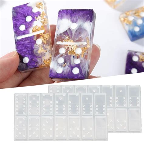 2pcs Resin Molds Domino Dot Dominoes Mold Reusable Domino Resin Mould For Domino Games Or Diy