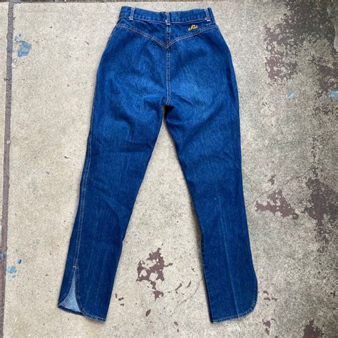 Vintage Chic High Waisted 70s80s Pocketless Jeans Etsy