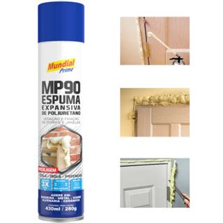 02 Espumas Expansiva Poliuretano 430ML Uso Geral Obras Batentes Portas