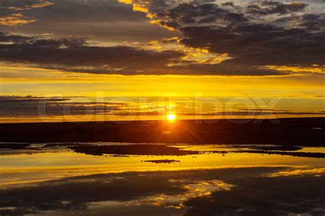 Lake On Sunset Stock Image Colourbox