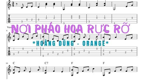 NƠi PhÁo Hoa RỰc RỠ Hoàng Dũng X Orange Tab Guitar Solo Youtube