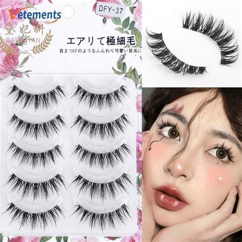 4510 Pairs Natural Anime Cosplay Faux Mink Lashes Natural Short Full Strip Lashes Clear