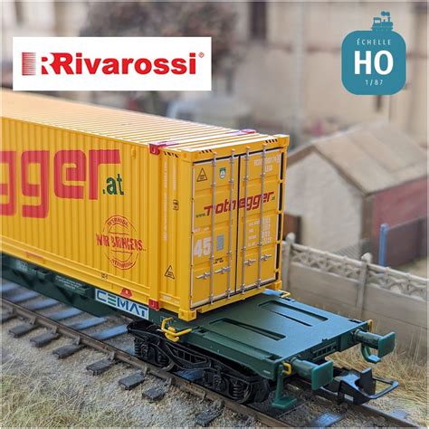 Wagon CEMAT Sgnss Et Conteneur Nothegger Ep VI HO Rivarossi HR6613