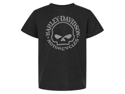 Harley Davidson Kurzarm T Shirt Willi G Skull für Jungen schwarz