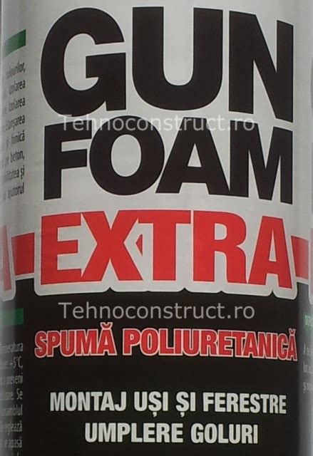 Spuma Poliuretanica Gun Foam Extra Aplicare Cu Pistolul Tub 750 Ml