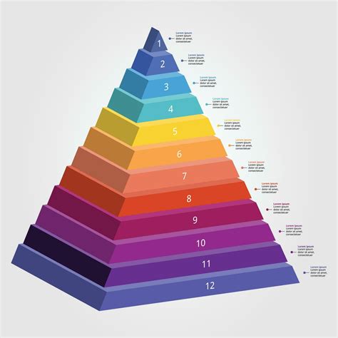 Pyramid Chart Template For Infographic For Presentation For 12 Element 26306964 Vector Art At