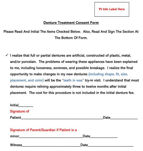 Free Printable Dental Consent Forms