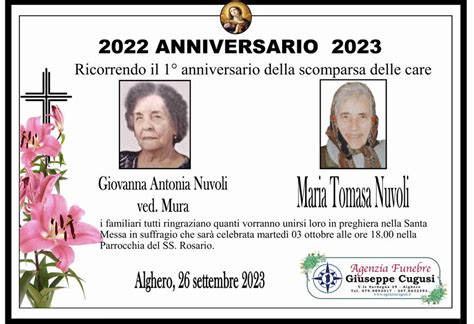 Funerali E Annunci Funebri A Alghero Giovanna Antonia Nuvoli Funer