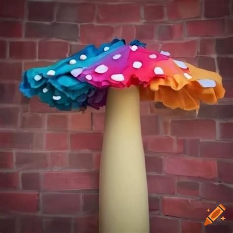 Colorful Fabric Mushroom Growing In Nature On Craiyon