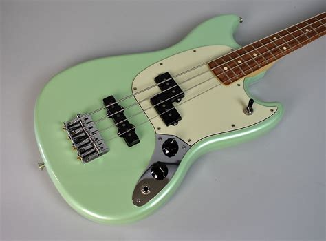 2017 Fender Limited Edition Mustang Electric Bass Surf Green Reverb