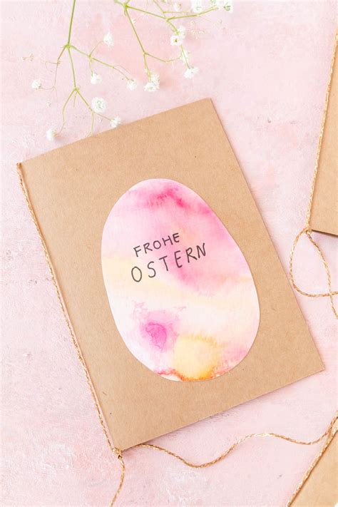 Osterkarten Basteln Mit Aquarell Osterei 5 Minuten DIY Ars Textura