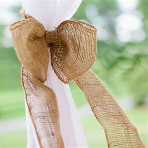 50M Rustic Natural Jute Burlap Hessian Ribbon Tape Wedding Chair Sash Bows -in Party DIY ...