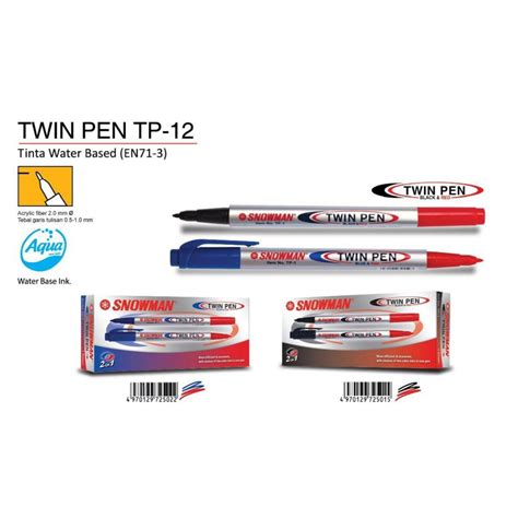 Jual Spidol Snowman Twin Pen Warna Per Spidol Per Lusin