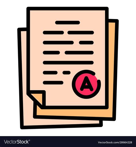 Evaluated Test Paper Icon Outline Style Royalty Free Vector