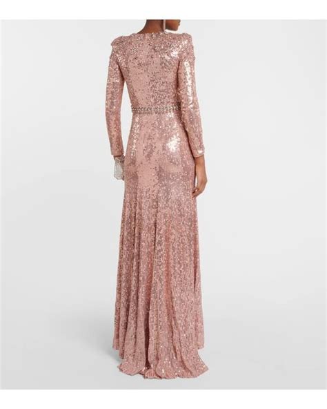 Jenny Packham Georgia Embellished Gown In Purple Lyst