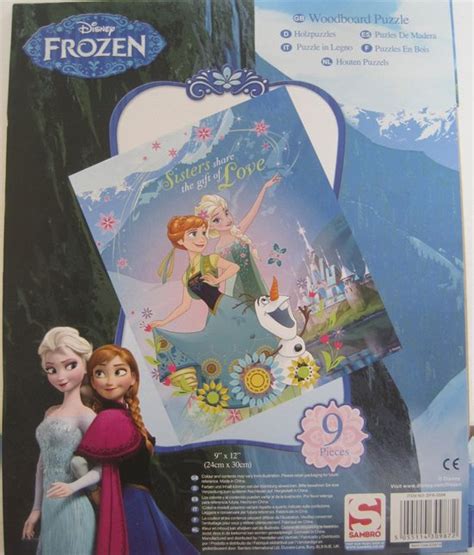 Disney Frozen 9 Delige Houten Puzzel Bol